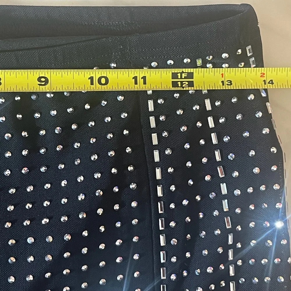 Hot & Delicious Rhinestone Crystal 2pc Set Black Maxi Skirt L NWT - Picture 7 of 11